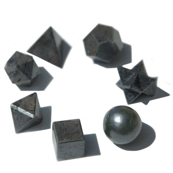 Geometric Seven Piece Black Agate Set | Auro & Co