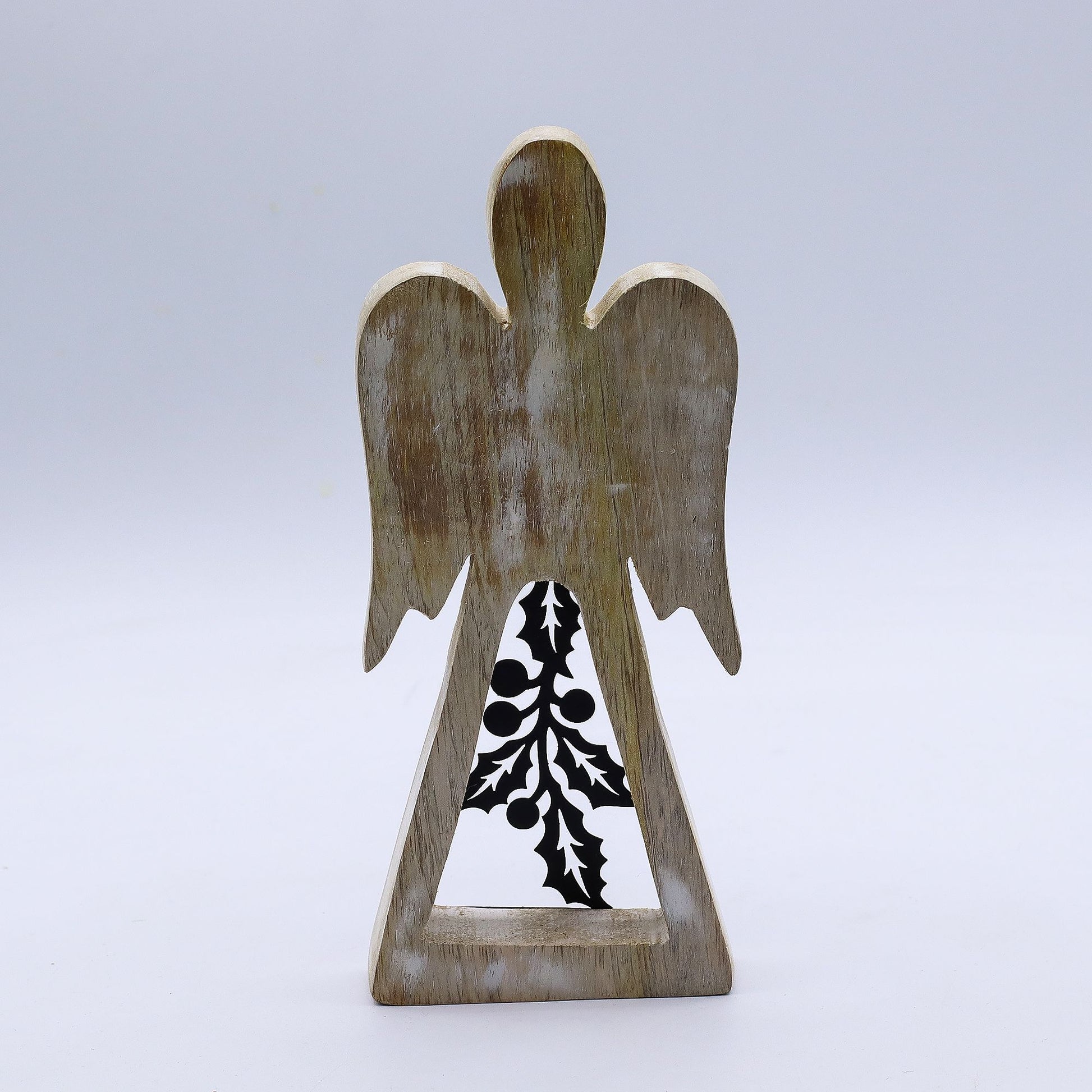 Mango Wood Angel - Whitewash with Iron Decor Cut Out – lifestyle shot