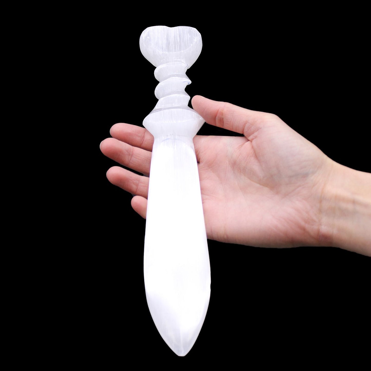 Selenite Lrg Ritual Knife - Spiral (25cm) – product image 5