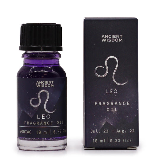 Leo fragrance oil bottle and packaging on a white background