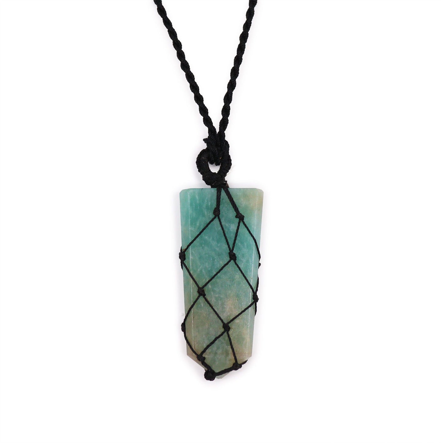 Laced Gemstone Flat Point Pendant - Amazonite | Auro & Co