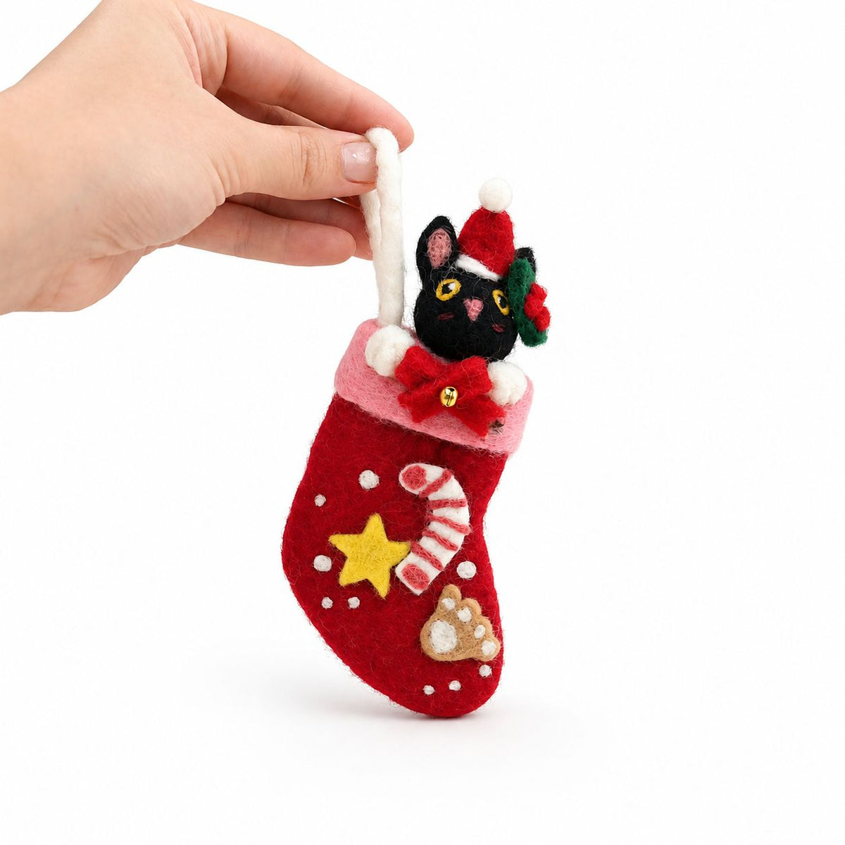 Felt Christmas Pet Stockings, Set of 6, Cat & Dog Designs