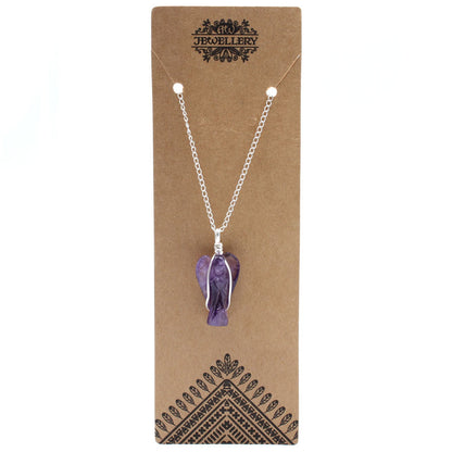 Gemstone Guardian Angel Pendant - Amethyst – detail view