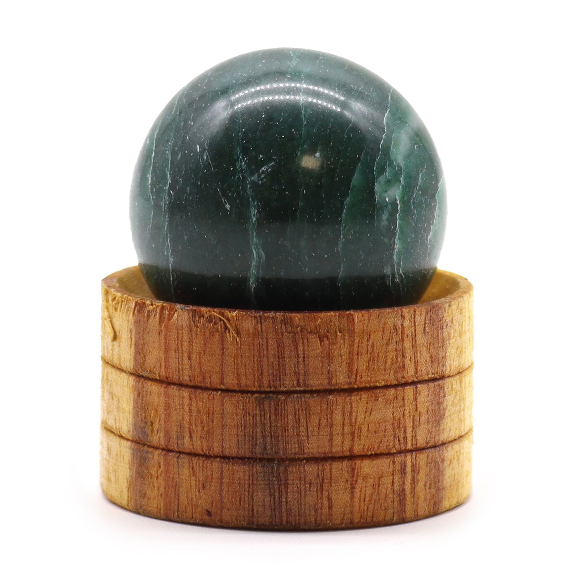 Gemstone Sphere 40mm - Indian Jade  with Stand | Auro & Co