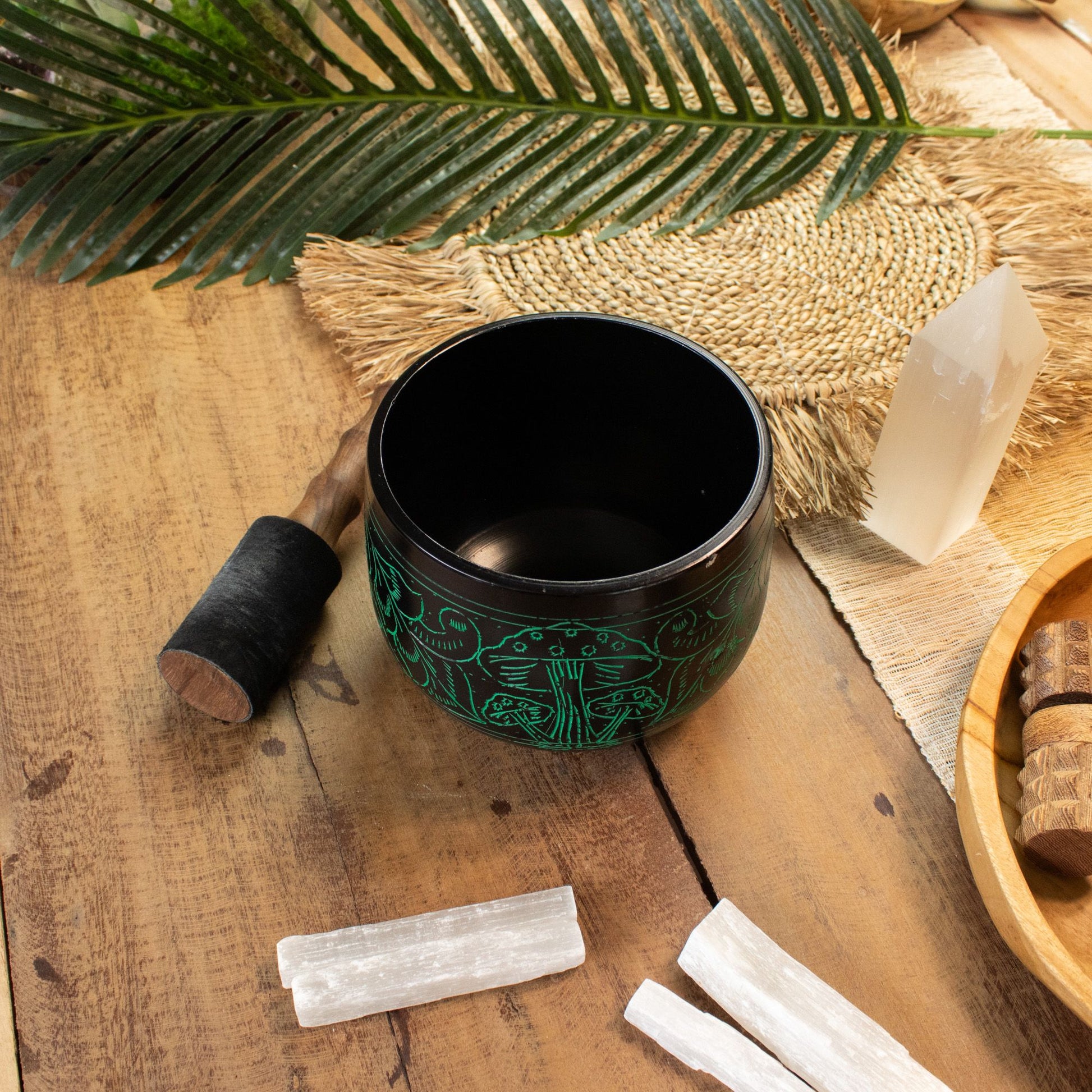Cauldron Singing Bowl - Magic Mushroom - Green (15cm) – product image 9