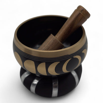 Moon Phase Singing Bowl Set- Black 10.7cm – packaging