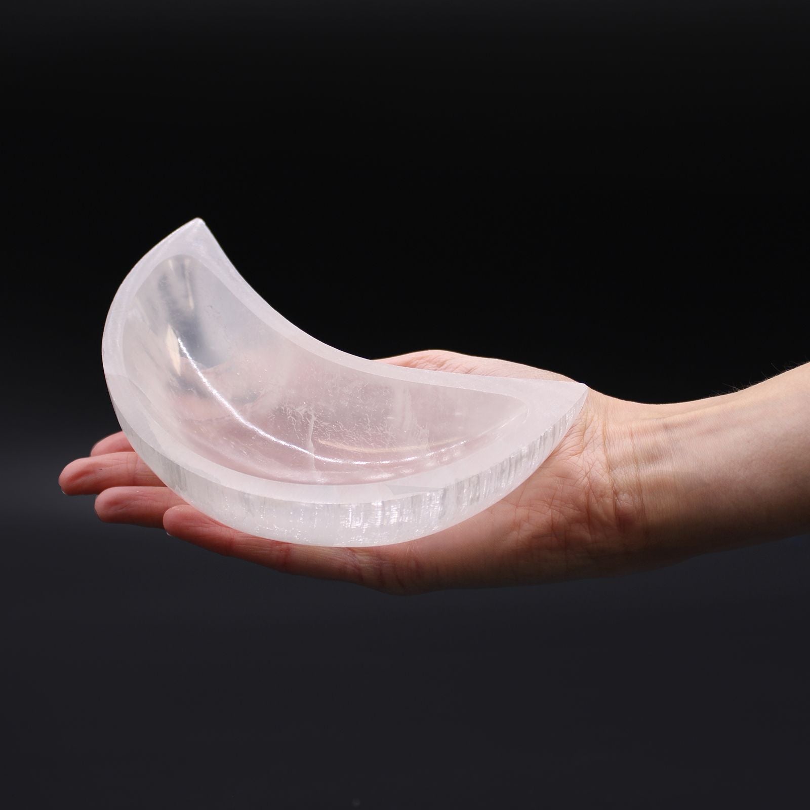 Selenite Moon Bowl - 15cm – packaging