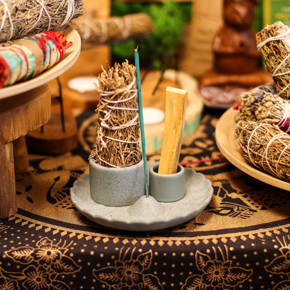 Palo Santo Stick & Smudge Holder - Lotus Flower - Blue – packaging