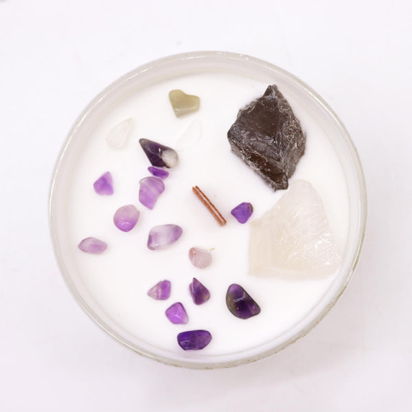 Crown Chakra Crystal Candle - Divine Light | Auro & Co
