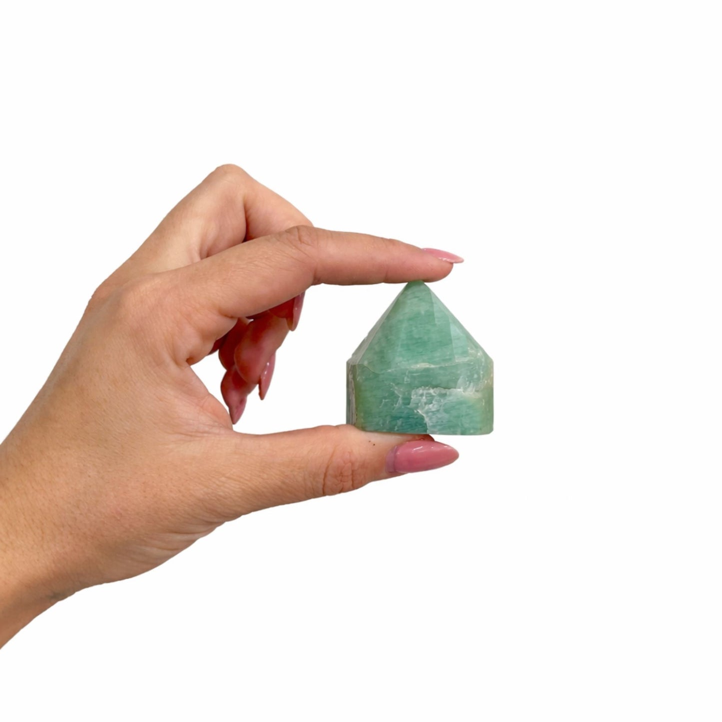 Gemstone Top Polished Points - Indian Amazonite (approx 5-6 pieces) – detail view