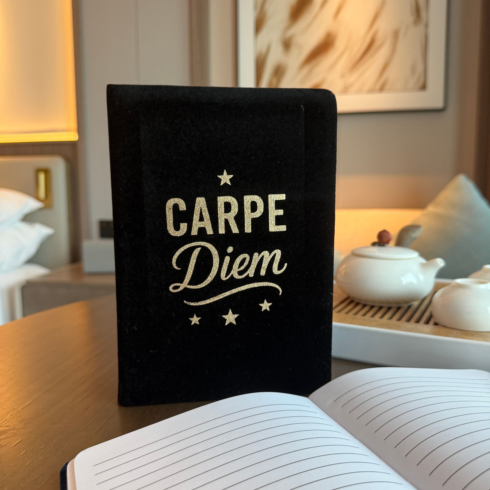Black Velvet Notebook - 80 pages - Carpe Diem – detail view