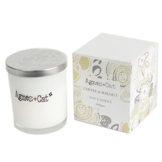 Agnes + Cat Votive Candle - Coffee and Walnut – detail view