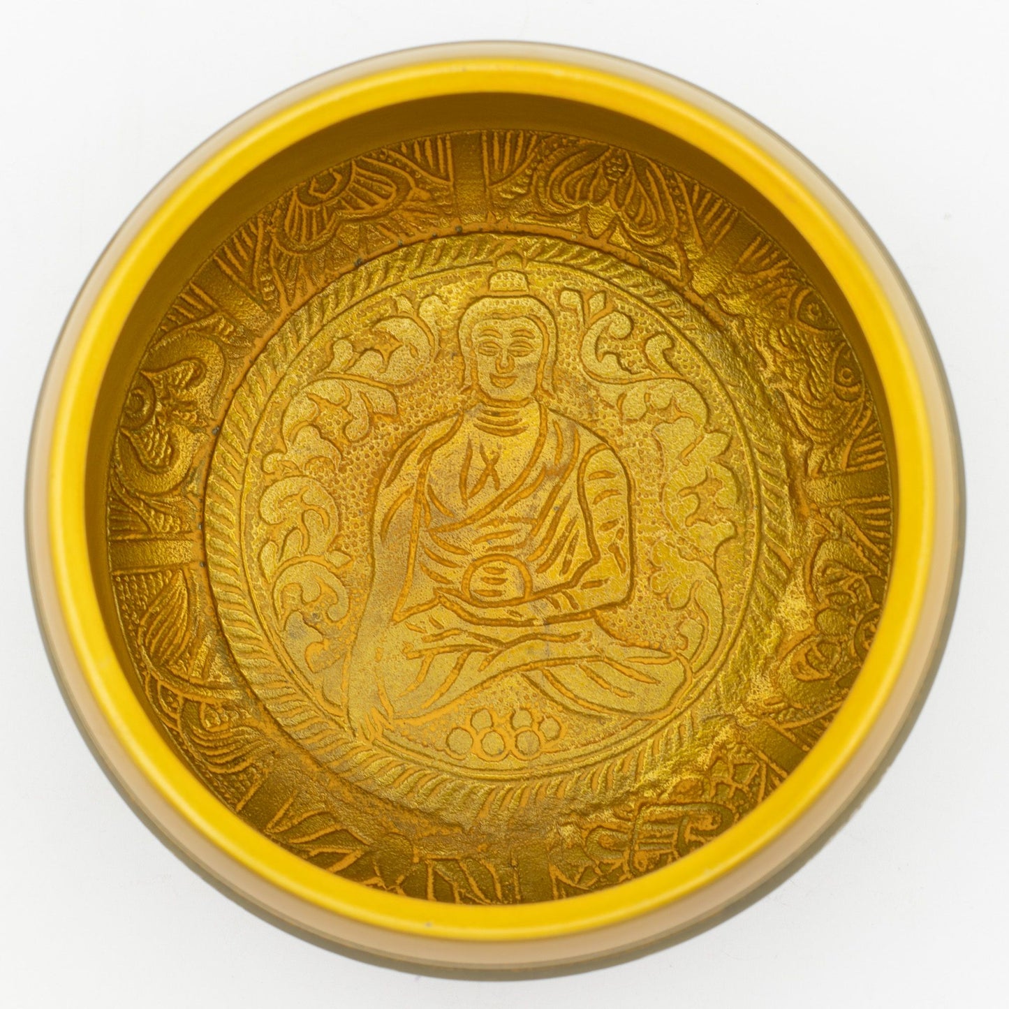 Large Aluminum Singing Bowl - Buddha Tree of Life - Copper Colour (19cm) – product image 6