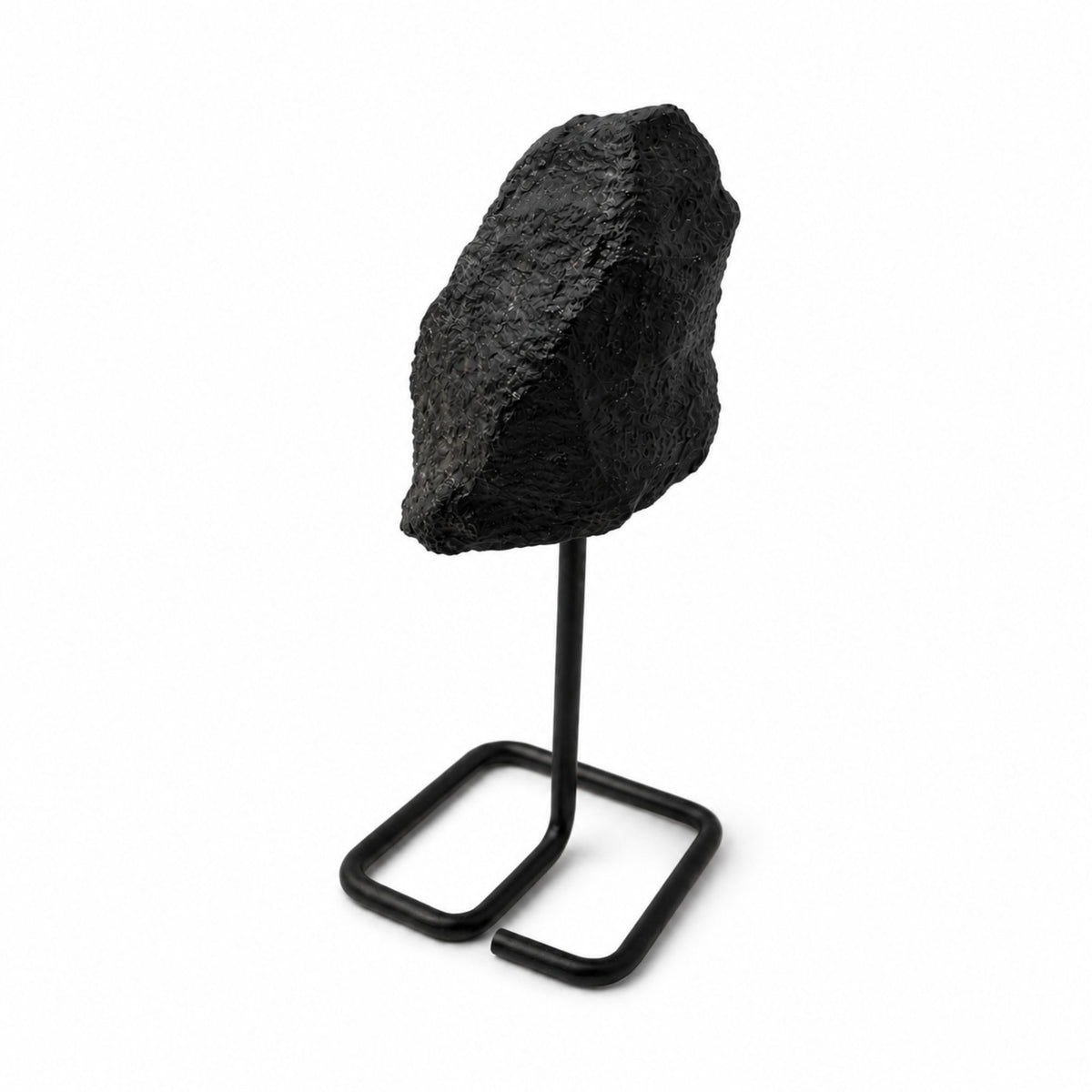 Black Tourmaline Mineral Specimen on Stand