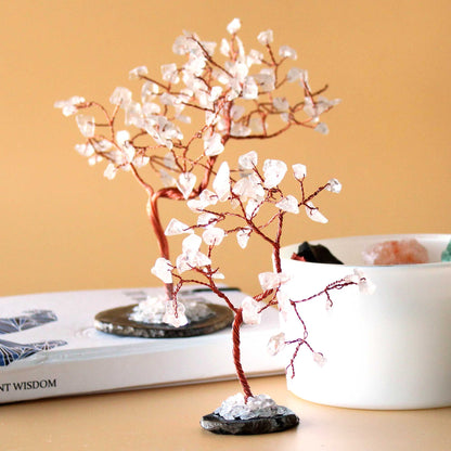 Gemstone Tree - Rock Quartz on Black Agate Base (35 stones) – lifestyle shot
