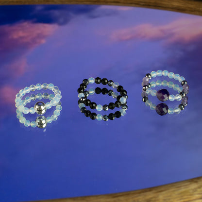 Nymph Spirit Gemstone Ring Set - Full Moon – lifestyle shot