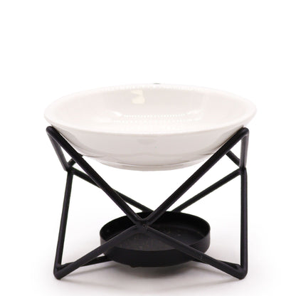 Hexa Calm Oil Burner – Ceramic Bowl with Metal Sta | Auro & Co