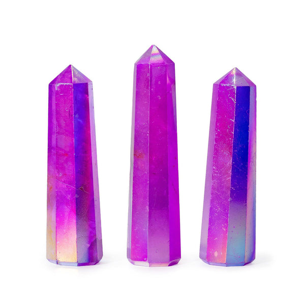 Gemstone Obelisk Point approx 9cm - Aurura Crystal Quartz - Purple | Auro & Co