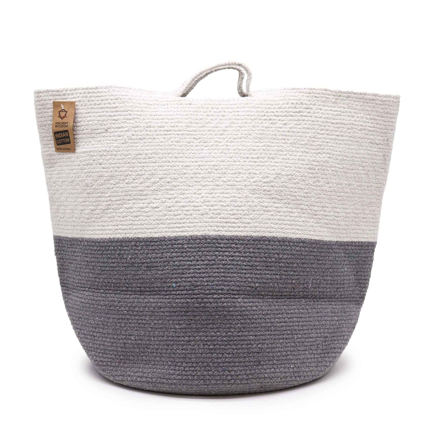 Cotton Rope Laundry / Storage Big Basket 45x40cm - Grey | Auro & Co
