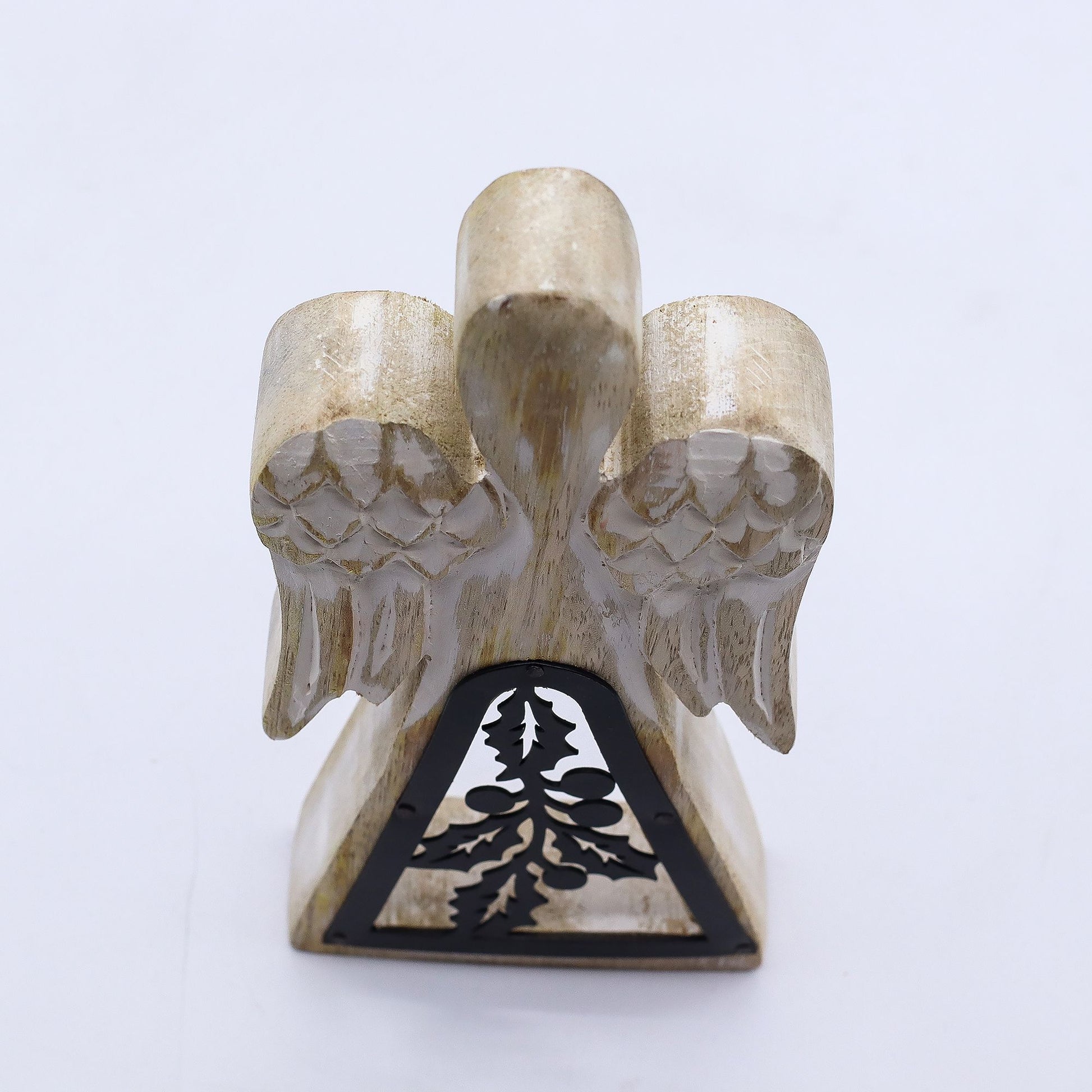 Mango Wood Angel - Whitewash with Iron Decor Cut Out – packaging