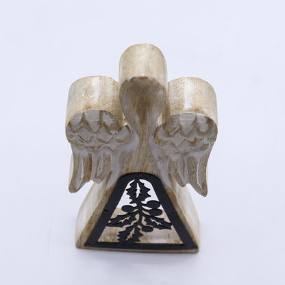 Mango Wood Angel - Whitewash with Iron Decor Cut Out – packaging