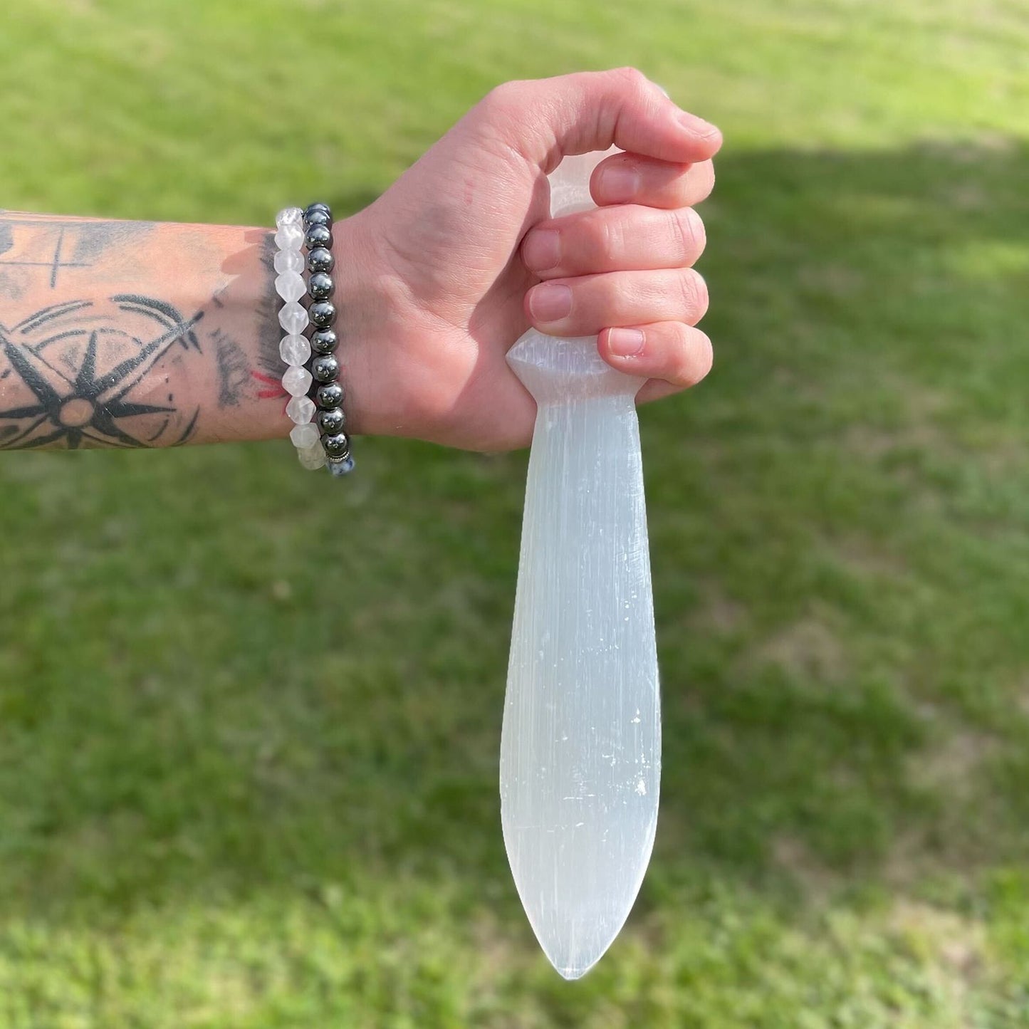 Selenite Lrg Ritual Knife - Spiral (25cm) – product image 7