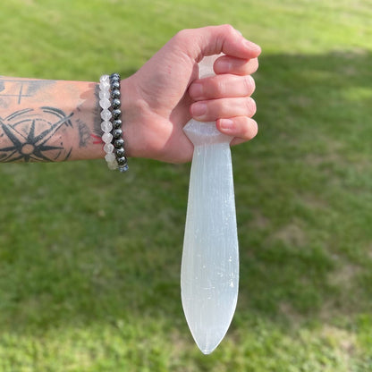 Selenite Lrg Ritual Knife - Spiral (25cm) – product image 7