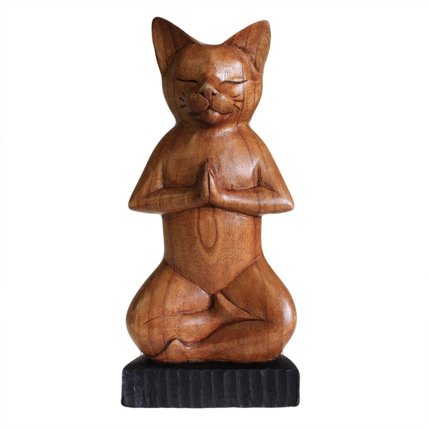 Handcarved Yoga Cats - Lotus | Auro & Co