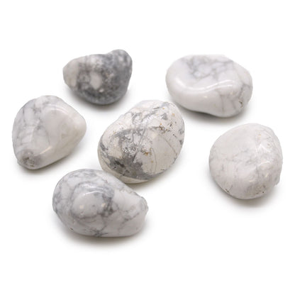 Large African Tumble Stones - White Howlite - Magnesite | Auro & Co