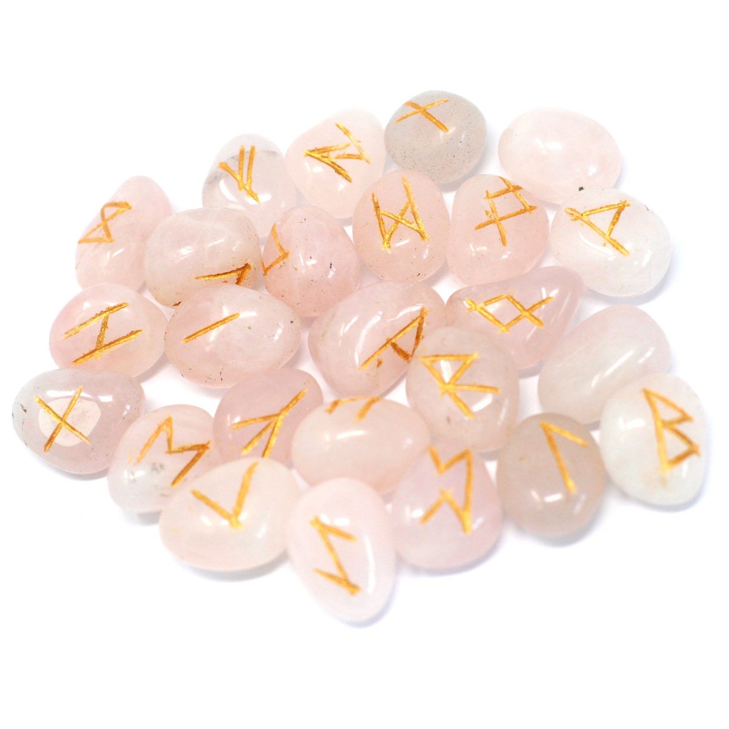 Runes Stone Set in Pouch  - Rose Quartz | Auro & Co