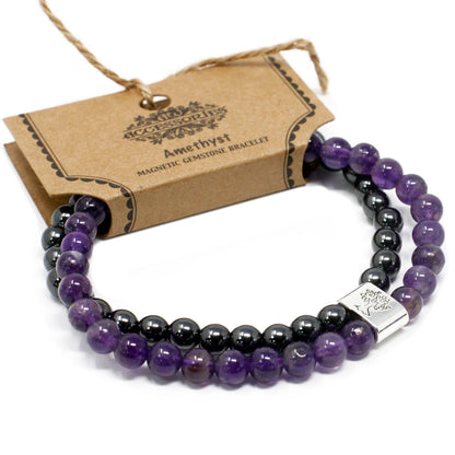 Magnetic Gemstone Bracelet - Amethyst | Auro & Co
