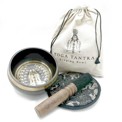 Hand Beaten & Engraved Singing Bowl Gift Set - 14cm - Yogi | Auro & Co