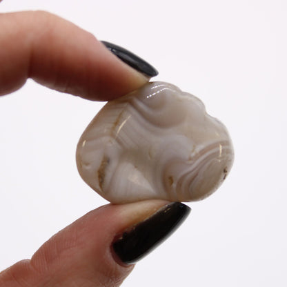 Medium African Tumble Stones - Grey Agate - Botswana – detail view