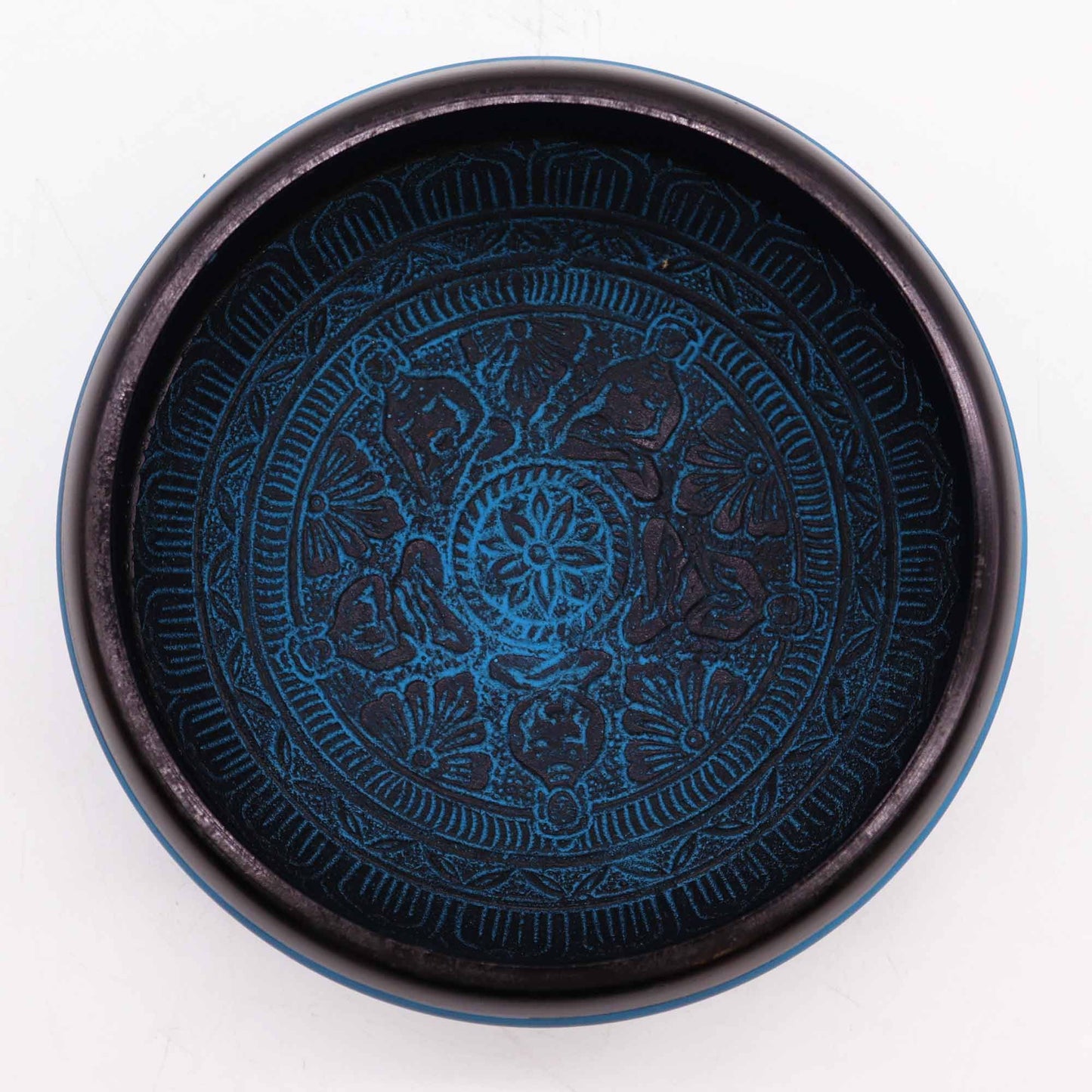 Earth Powder Singing Bowl - Blue Mantra Five Buddha - 16cm – lifestyle shot