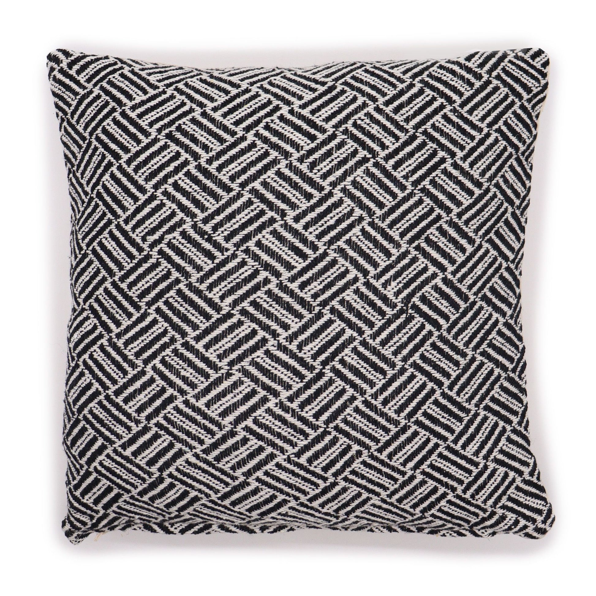 Midnight Criss-Cross Artisan Cushion Cover – 40x40 cm | Auro & Co