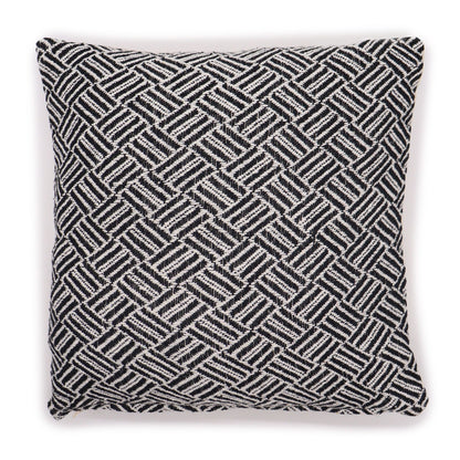 Midnight Criss-Cross Artisan Cushion Cover – 40x40 cm | Auro & Co