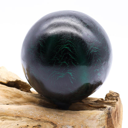 DriftGlow Lamp Emerald Crackle Shade – detail view