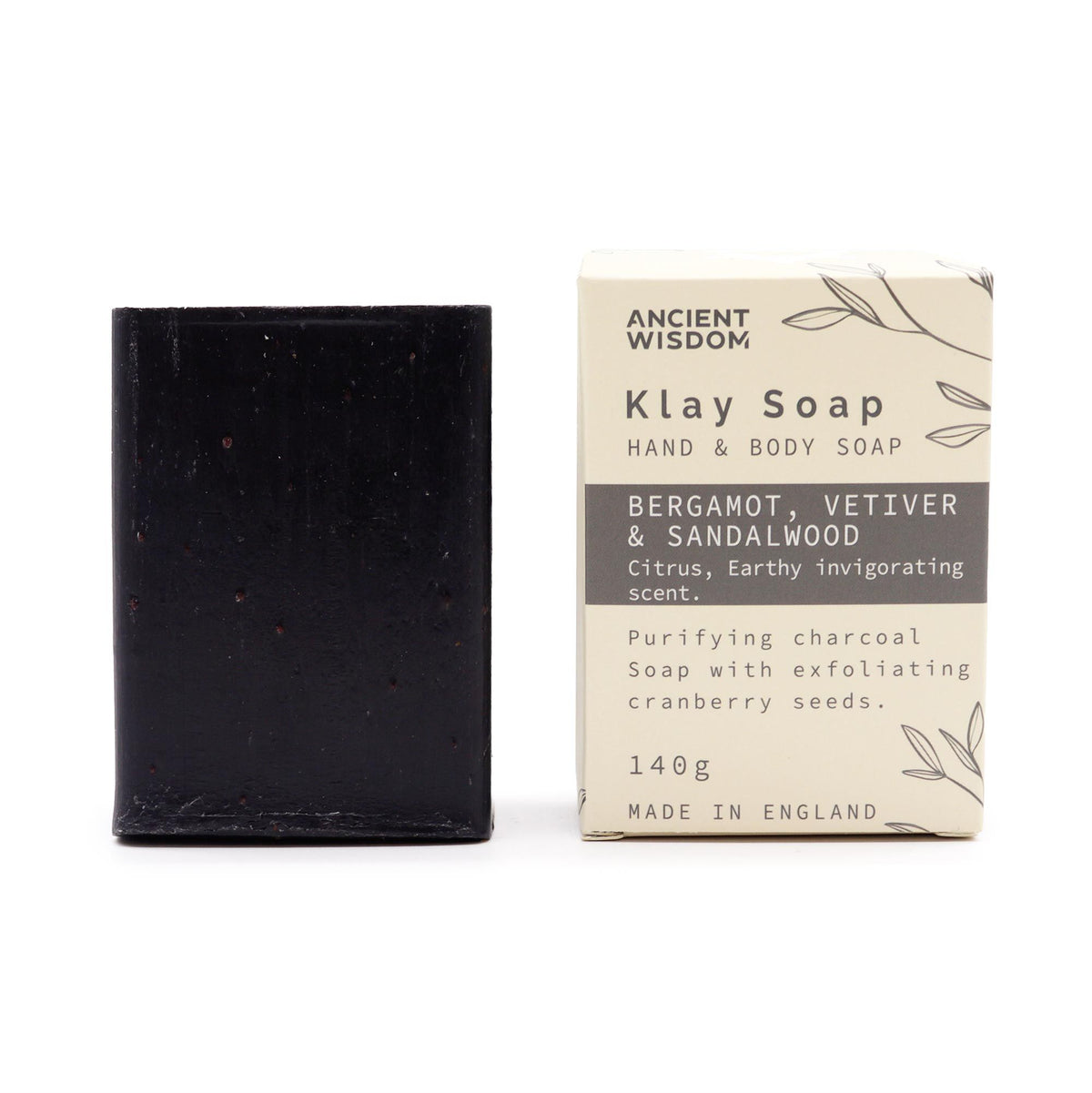 Bergamot & Sandalwood Klay Soap, Fuller's Earth Bar