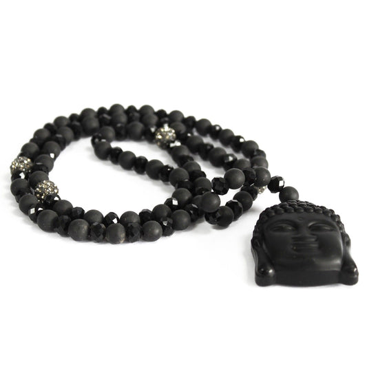 Buddha / Black Stone - Gemstone Necklace | Auro & Co