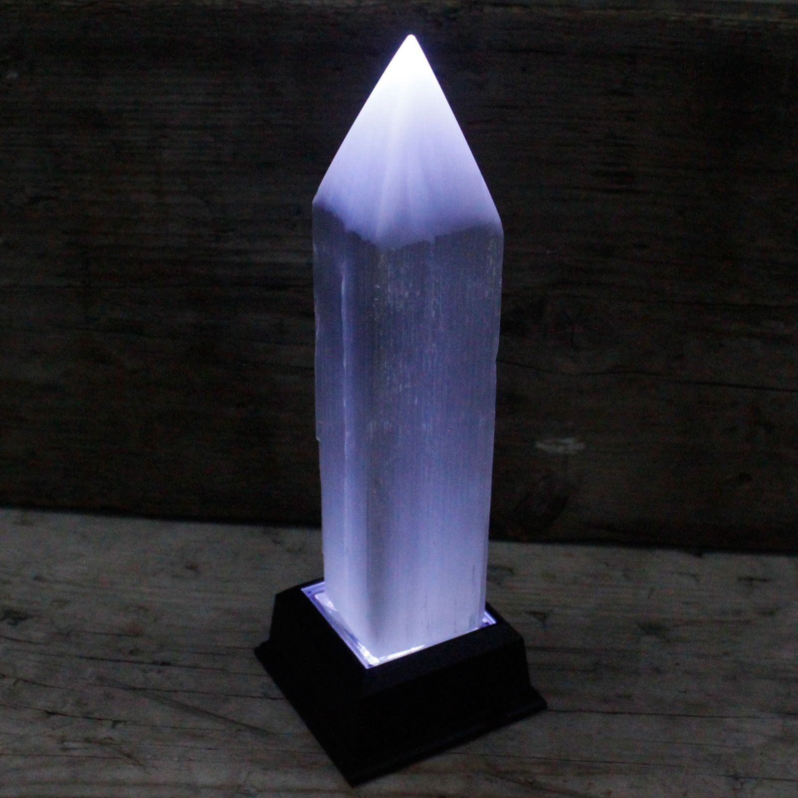 Selenite Pencil Point Tower - 20 cm – packaging