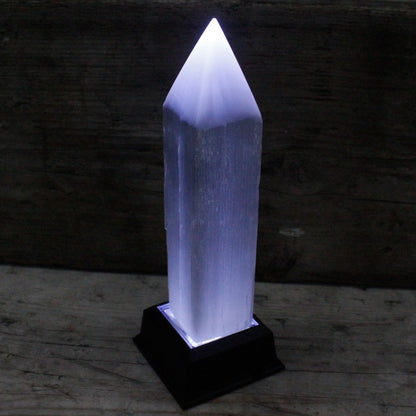 Selenite Pencil Point Tower - 20 cm – packaging