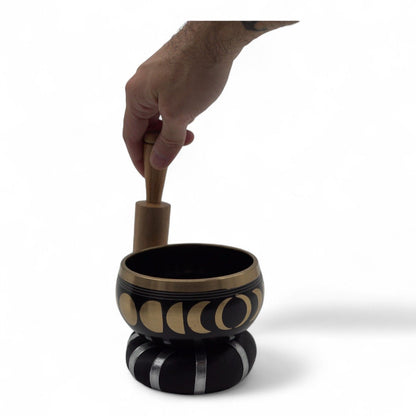 Moon Phase Singing Bowl Set- Black 10.7cm – product image 5