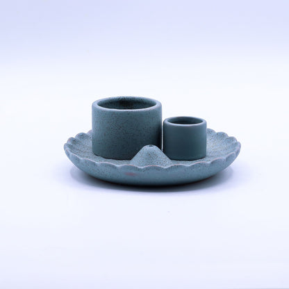 Palo Santo Stick & Smudge Holder - Lotus Flower - Blue – detail view