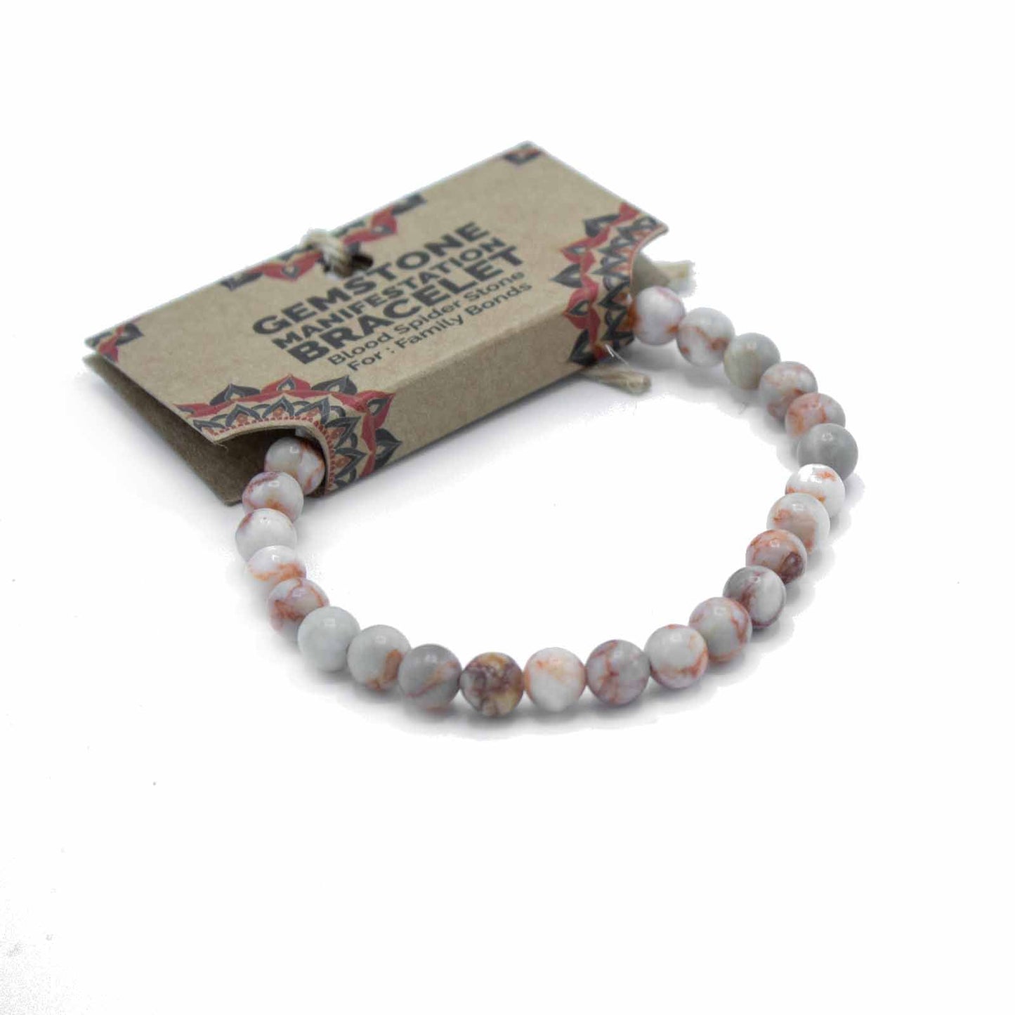 Gemstone Manifestation Bracelet - Blood Spider Stone - Family Bonds | Auro & Co