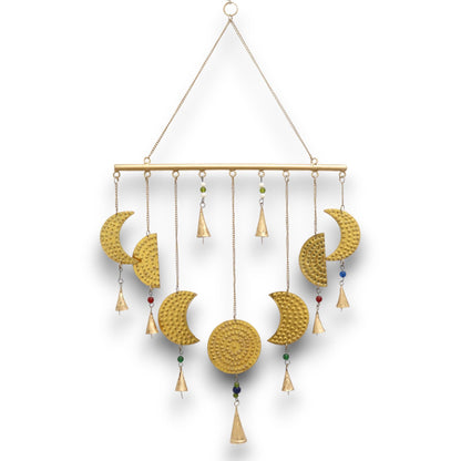 Moon Phases Brass Bell Chime, 43 x 40cm