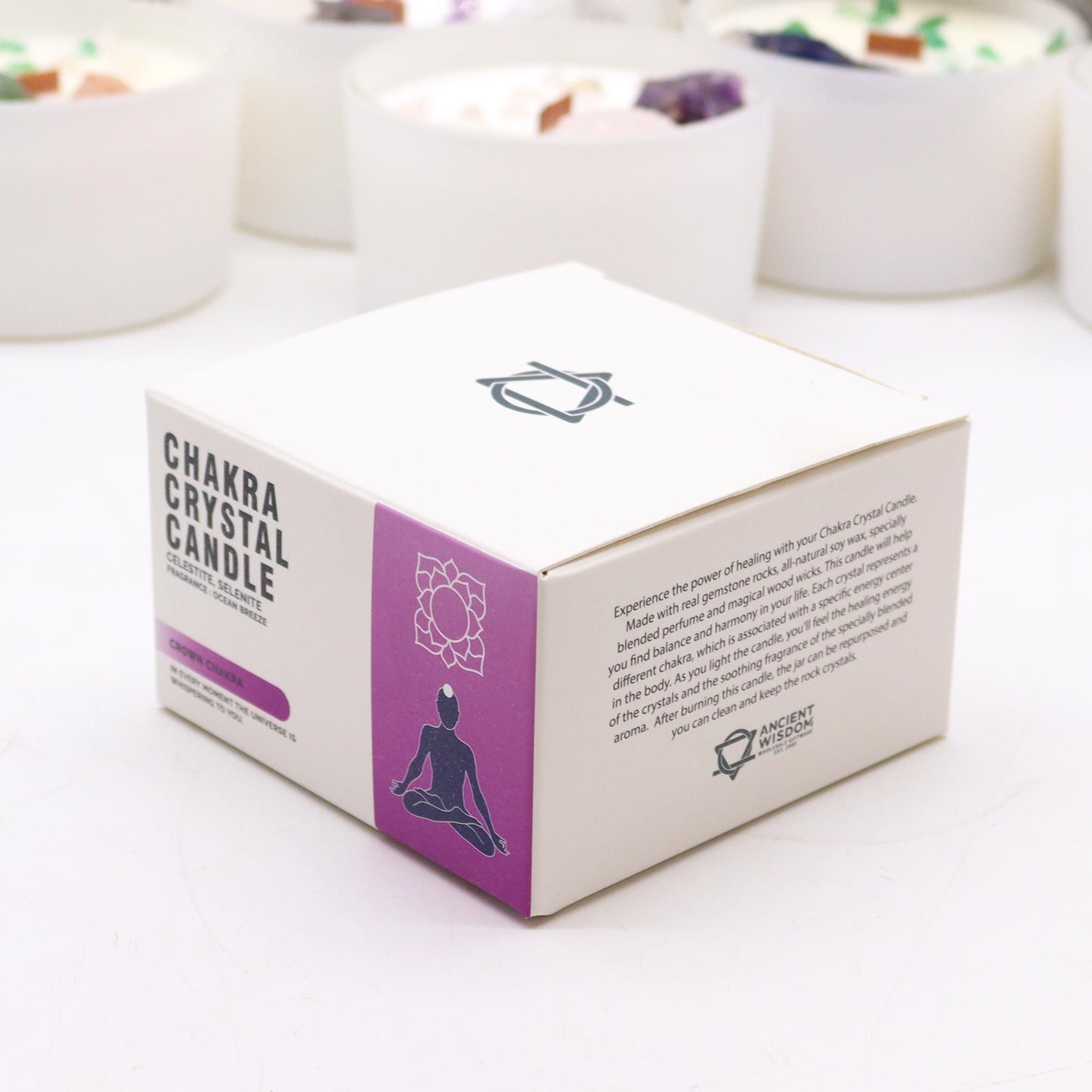 Crown Chakra Crystal Candle - Divine Light