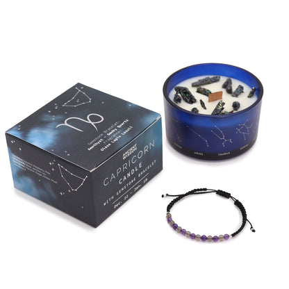 Capricorn Zodiac Crystal Candle Set | Auro & Co