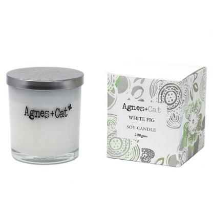 Agnes + Cat Votive Candle - White Fig – detail view