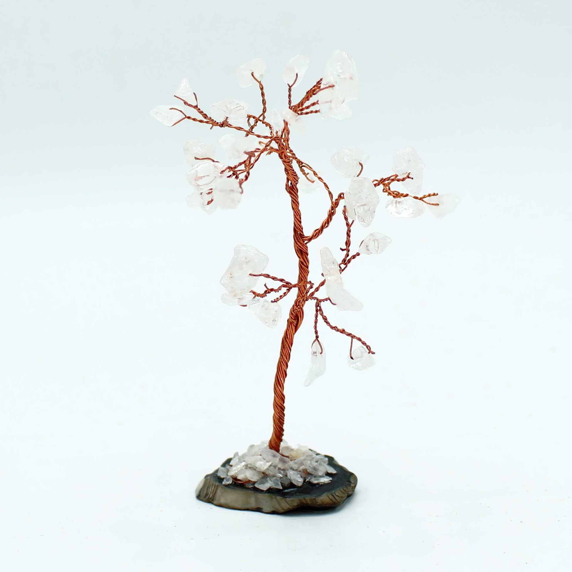 Gemstone Tree - Rock Quartz on Black Agate Base (35 stones) | Auro & Co