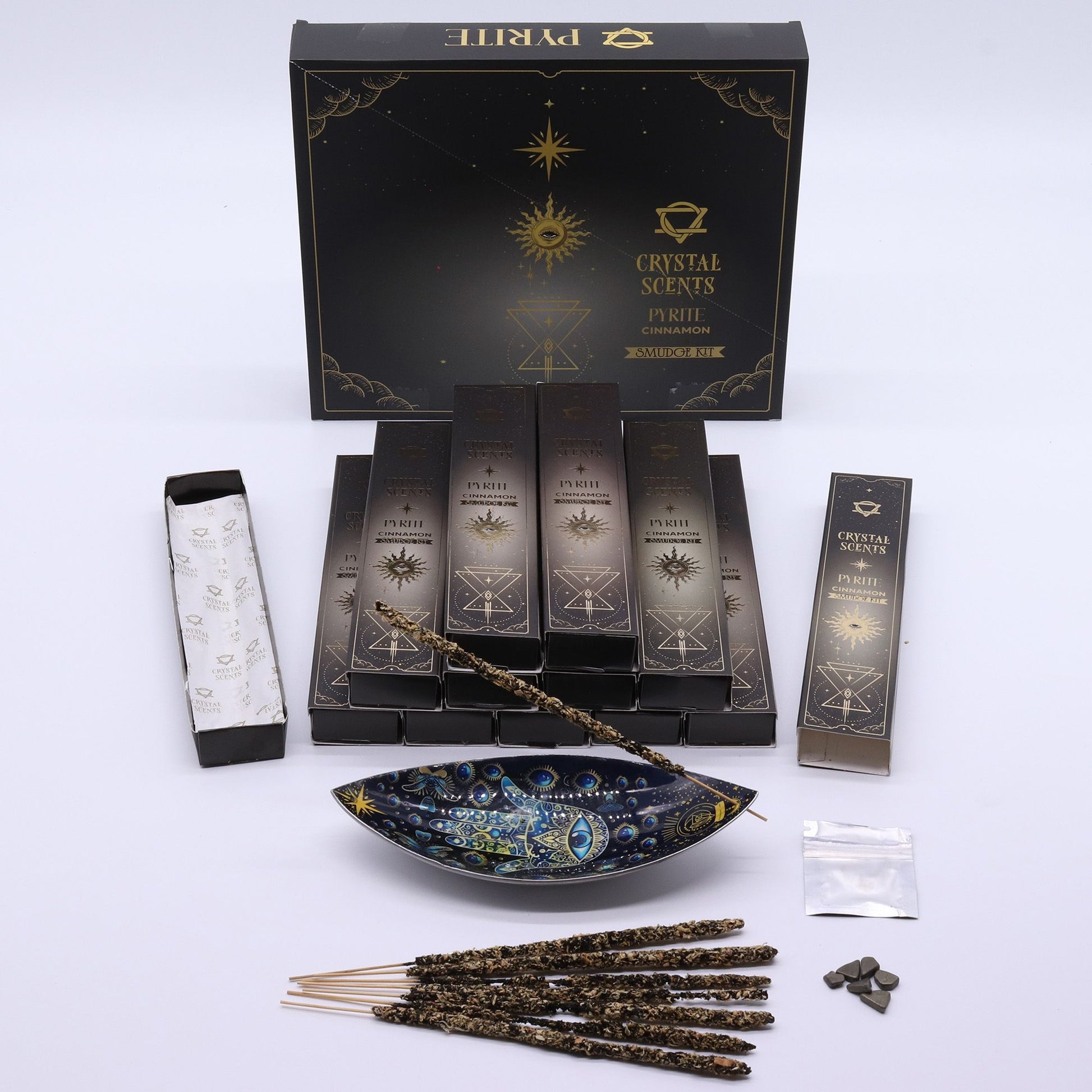 Pyrite Crystal Scents Smudge Incense - Cinnamon – lifestyle shot